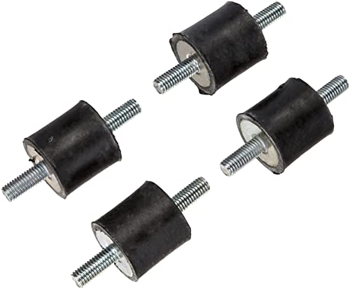 4 Stück Maschinenfuß Möbelfuß Gummi-Metall-Element mit 2-seitigem Gewinde Typ A (M8x20, 30x30) von Kora