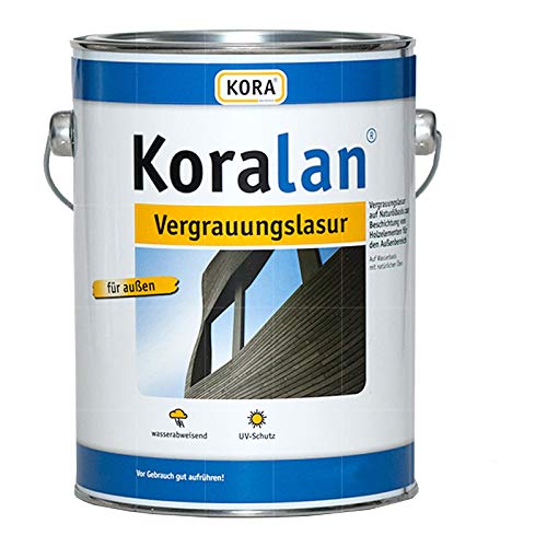 Kora KORALAN VERGRAUUNGSLASUR - 2.5 LTR (ANTHRAZIT) - Holzlack für Holzflächen - Flüssigkeit - Flach - Polyurethan (PU) - Kora von Homry