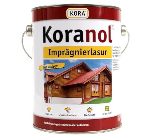 Koranol Imprägnierlasur Aussenlasur Holzschutzlasur Teak 2,5L von Kora® Holzschutz