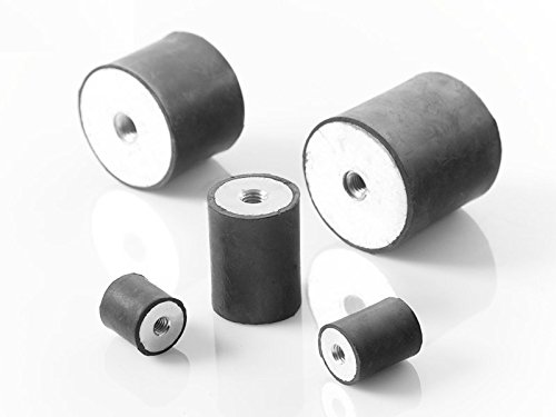 Maschinenfuß Möbelfuß Gummi-Metall-Element mit beidseitigem Innengewinde Typ C (M12 x 12, 75 x 55) von Kora