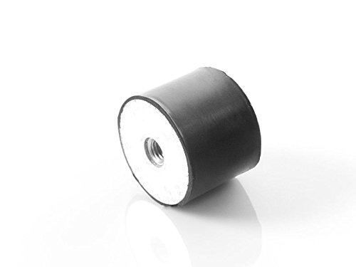 Kora Möbelfuß Gummi-Metall-Element mit einseitigem Innengewinde Typ E (M8 x 8, 40 x 28) - Schwarz, Rund, Einschrauben, Block - Für industrielle oder kommerzielle Maschinen von Kora