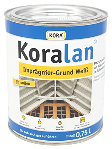 Koralan® Imprägniergrund Weiß Holzschutz-Grundierung 0,75L von Koralan