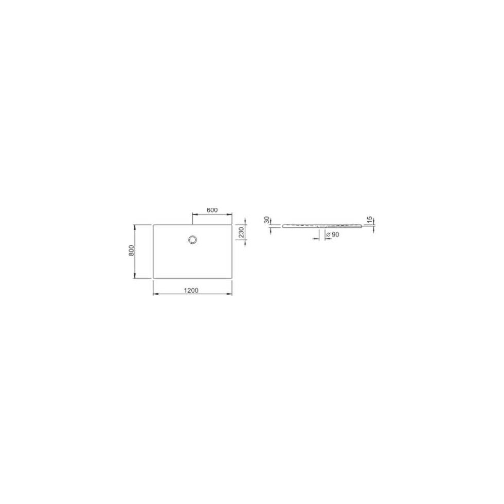 Koralle Duschwanne T400 120/80 Mineralguss rechteckig 800x1200x15 weiß VQ186120080201 von Koralle