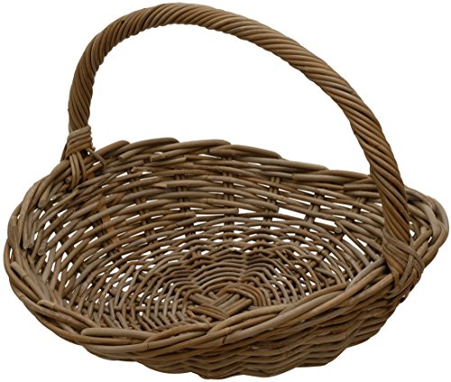 100% Naturmaterial, Blumenkorb Geschenk Korb für Hochzeit Blumenmädchen/Pilzkorb Rosenkorb aus Rattan Kinderkorb Hochzeitsfeier von Korb-Outlet