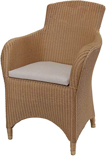 Korb-Outlet Loom Sessel Sydney Esszimmersessel Esszimmer Stuhl mit Armlehne Loomsessel mit Polster (Natur) von Korb-Outlet