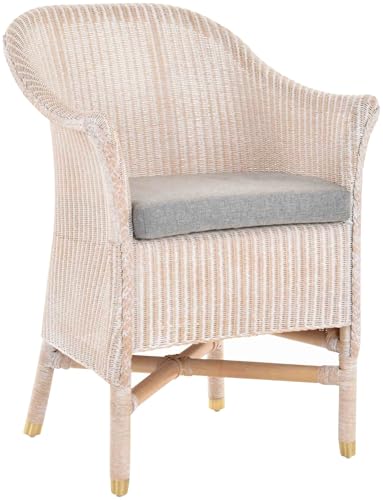 Korb-Outlet Loom-Sessel in der Farbe Vintage Weiss inkl. Polster Braun aus echtem Loom-Geflecht Korb-Outlet Loom-Sessel in der Farbe Vintage Weiss inkl. Polster Braun aus echtem Loom-Geflecht von Korb-Outlet