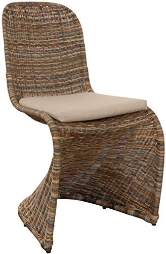 Schwingstuhl Esszimmer-Stuhl aus Rattan Multicolor Esszimmerstuhl Korb mit Polster Esszimmer Stühle Schwinger von Korb-Outlet