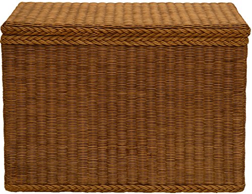 Wäschesortierer aus echtem Rattan mit 3 Fächern/Wäschesammler, Wäschetruhe unterteilt (Vintage Braun) von Korb-Outlet