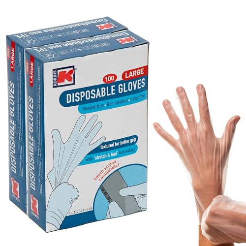 Kordis TPE-Einweghandschuhe, puderfrei, latexfrei, robust, hygienisch, insgesamt 200 Stück, transparent, Größe L, 2 Packungen à 100 Stück Kordis TPE-Einweghandschuhe, puderfrei, latexfrei, robust, hygienisch, insgesamt 200 Stück, transparent, Größe L, 2 Packungen à 100 Stück von Kordis