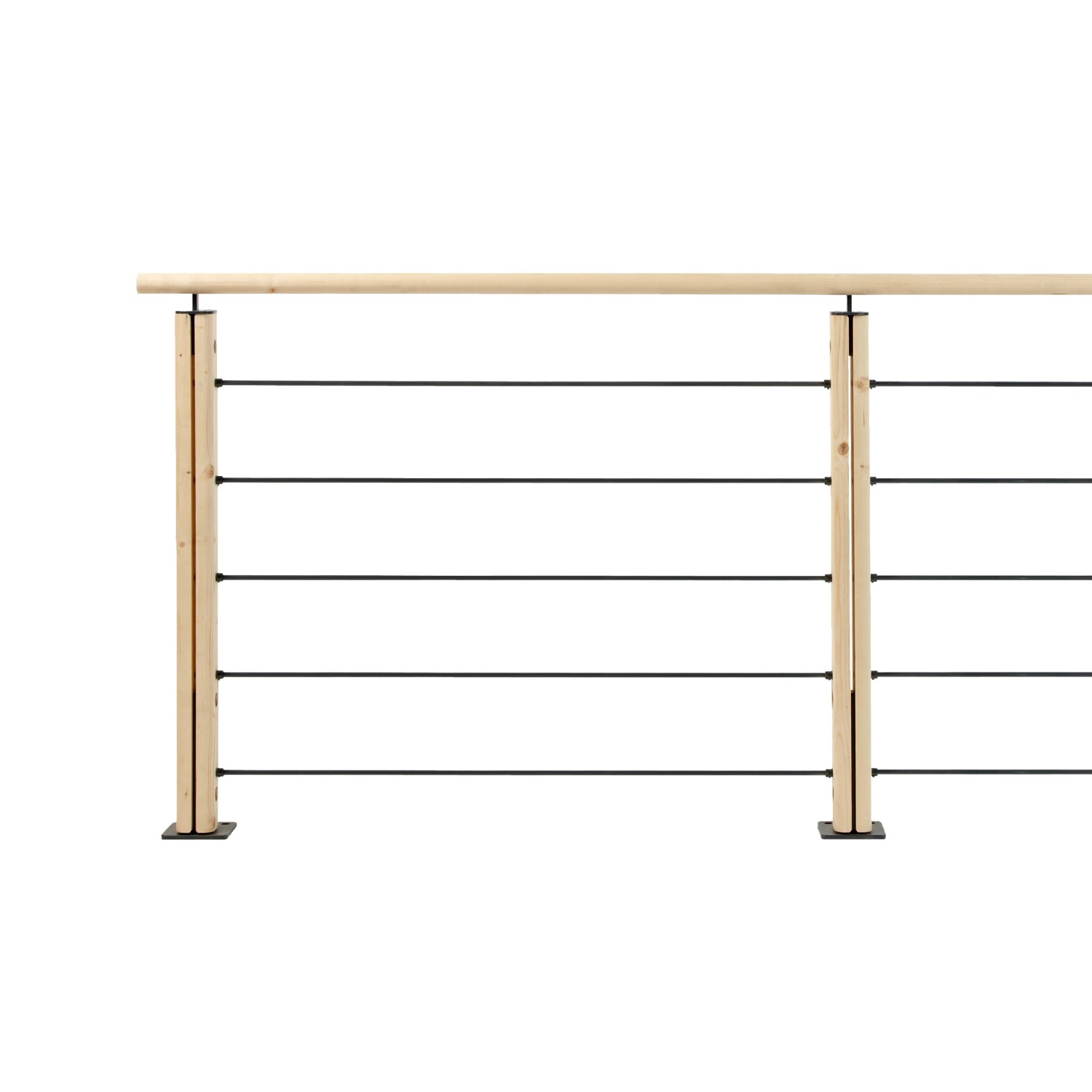 Kordo Geländerset 2m Tannenholz Bodenbefestigung Graphit Kordo Geländerset 2m Tannenholz Bodenbefestigung Graphit von Kordo