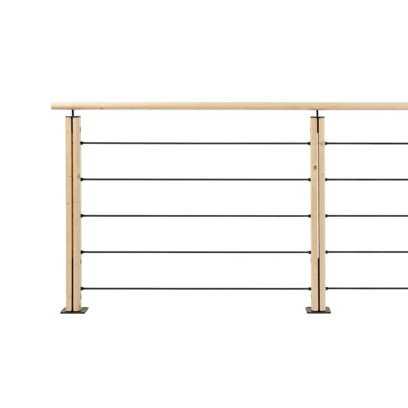 Kordo Geländerset 2m Tannenholz Bodenbefestigung Graphit von Kordo