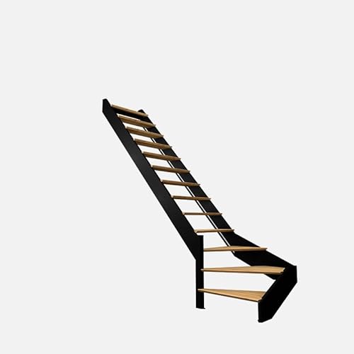 SPECTRA - Treppe viertelgewendelt unten links mit eingebauten LEDs, schwarz SPECTRA - Treppe viertelgewendelt unten links mit eingebauten LEDs, schwarz von Kordo
