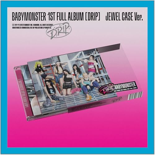 Koread BABYMONSTER DRIP 1. FULL Album (JEWEL CASE VER.) - K-Pop Album, 142mm x 125mm x 10mm, K. A. von Koread