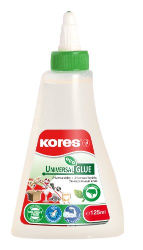 Kores - Eco Univeral: Flüssiger Bastelkleber mit starkem Klebstoff für Kinder und Erwachsene, Umweltfreundlich und Ungiftig, für Kunst und Basteln, Schul- und Bürobedarf, Packung von 1 x 125ml von Kores