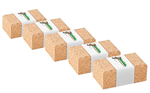 5x Kork-Schleifklötze | mit abgerundeten Kanten | 10x4x6 cm | Halterung für Schleifpapier, Schmirgelpapier, Sandpapier | 5er-Pack von Kork-Deko