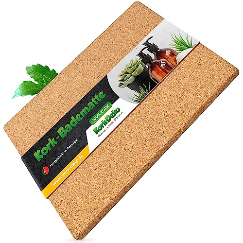 Bade Matte aus Kork | Bodenmatte für Bad & Wellness | 45x30 cm | 100% Naturkork von Kork-Deko