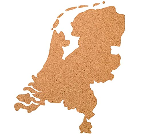 Holland (Niederlande) als Pinnwand aus Kork XXL ca. 80x50 cm | Umriss Holland (Niederlande) zum Pinnen und als Wanddeko | Tolle CORKWORLD | Detailgenau & Hochwertig von Kork-Deko
