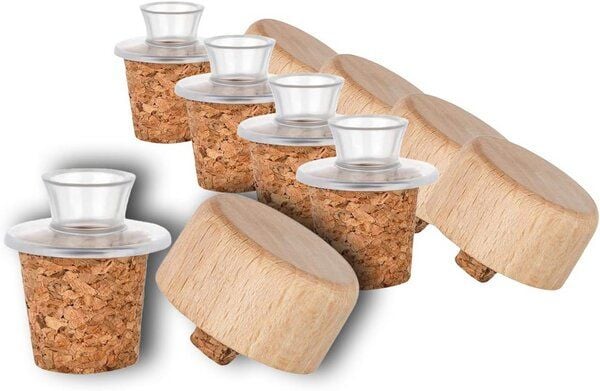 Kork-Deko 5er-Pack Kunststoff-Ausgießer mit Holz-Deckel und Kork-Stopfen | schmal | geeignet für Öl, Essig, Spirituosen oder Liköre Kork-Deko 5er-Pack Kunststoff-Ausgießer mit Holz-Deckel und Kork-Stopfen | schmal | geeignet für Öl, Essig, Spirituosen oder Liköre von Kork-Deko