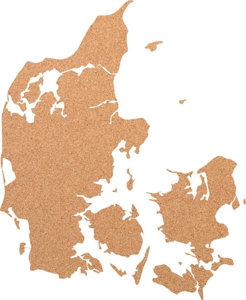 Kork-Deko Dänemark als Pinnwand aus Kork XXL ca. 80x50 cm | Umriss denmark von Kork-Deko