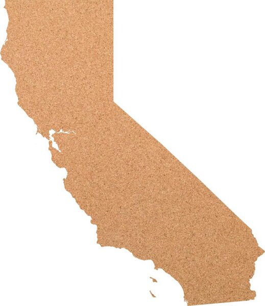 Kork-Deko Kalifornien als Pinnwand aus Kork XXL ca. 80x50 cm | Umriss California von Kork-Deko