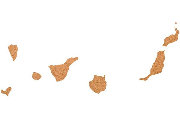 Kork-Deko Kanarische Inseln als Pinnwand aus Kork XXL ca. 80x50 cm | Umriss Kanaren von Kork-Deko