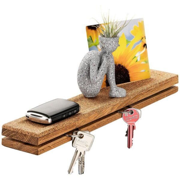 Kork-Deko Schlüsselbrett Holz & Kork mit Ablage – modern, nachhaltig & handgefertigt Kork-Deko Schlüsselbrett Holz & Kork mit Ablage – modern, nachhaltig & handgefertigt von Kork-Deko