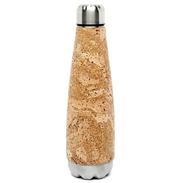 Kork-Deko Trinkflasche aus Edelstahl mit Kork-Mantel, 600 ml Kork-Deko Trinkflasche aus Edelstahl mit Kork-Mantel, 600 ml von Kork-Deko