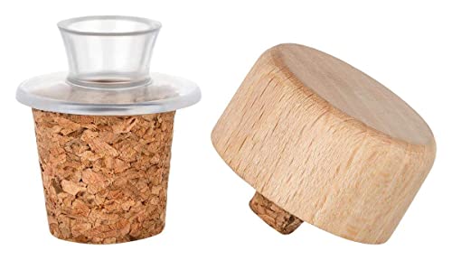 Kunststoff-Ausgießer mit Holz-Deckel und Kork-Stopfen | schmal | geeignet für Öl, Essig, Spirituosen oder Liköre Kunststoff-Ausgießer mit Holz-Deckel und Kork-Stopfen | schmal | geeignet für Öl, Essig, Spirituosen oder Liköre von Kork-Deko