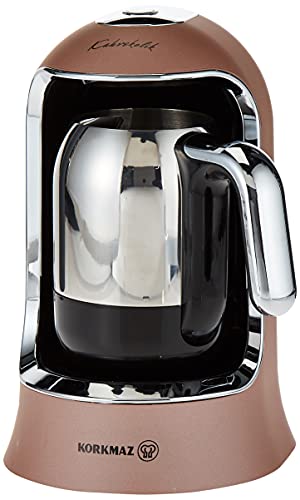 Korkmaz A860-06 Kahvekolik Kaffeemaschine Rosagold/Chrom, Bis zu 4 Tassen, Anti-Überlauf-Sensor, Dehydrierungssensor von Korkmaz