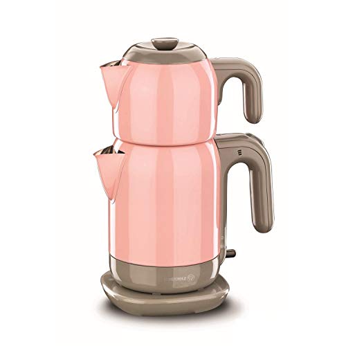 Korkmaz Demtez Electrical Teapot - Pink/Caymatik/ A369-02 Teekocher, Edelstahl, 9,5 x 8,5 x 6,75 cm, 4-Einheiten von Korkmaz