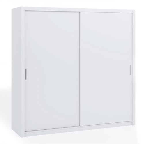 Schiebetürenschrank BONO Breite 220 cm Weiß 2-türige Garderobe (Weiß) von Kornelo