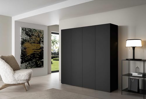 Schrank ALEX Breite 200 cm Front Glatt Modern Modular OL200 FG (Schwarz Matt) von Kornelo