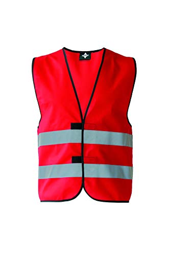 KORNTEX Warnweste mit Klettverschluss Dortmund - Sicherheitsweste Pannenweste – EN 17353 zertifiziert, 360° Reflexstreifen,L , rot, stark reflektierend für beste Sichtbarkeit, Unisex von Korntex