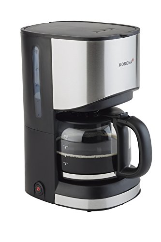 Korona 10252 Kaffeemaschine schwarz-Edelstahl – Filter-Maschine, mit Glaskanne, 10 Tassen, 900 Watt von Korona