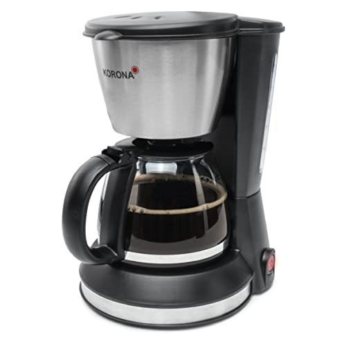 Korona 12304 Single-Kaffeemaschine | 0,7 Liter für 5 Tassen | Kompakte Bauweise, ideal für kleine Haushalte | Inklusive Permanentfilter | Schickes Edelstahlgehäuse von Korona