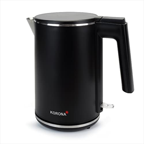 Korona 20119 Doppelwandiger Wasserkocher | 1 Liter | Hitzeabweisendes Gehäuse mit Cool Touch | 2.200 Watt max. | Elegantes Design | Abschaltautomatik von Korona