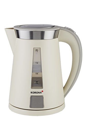 Korona 20205 Wasserkocher | Leistungsstarker Kocher mit 360° Basisstation | 2200 Watt | 1.7 Liter | Beige/Sandgrau von Korona