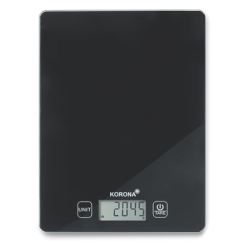 Korona 70247 Küchenwaage ELSA | Digital | 5 kg Tragkraft | Einteilung 1 g | Mit praktischer Tara-Zuwiegefunktion | Abschaltautomatik | Überlastungsanzeige | Material: Glas | Farbe: Schwarz Korona 70247 Küchenwaage ELSA | Digital | 5 kg Tragkraft | Einteilung 1 g | Mit praktischer Tara-Zuwiegefunktion | Abschaltautomatik | Überlastungsanzeige | Material: Glas | Farbe: Schwarz von Korona