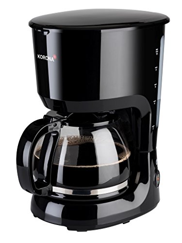 Korona 10330 Kaffeemaschine | Schwarz | Glaskanne | 10 Tassen Filterkaffee | 1,25 Liter | 750 Watt | Warmhalteplatte | Abschaltautomatik | Anti-Tropf-Funktion von Korona