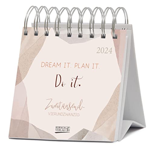 Plan it 2024: Aufstellbarer Typo-Art Postkartenkalender. Jede Woche ein neuer Spruch. Hochwertiger Wochenkalender für den Schreibtisch von Korsch Verlag