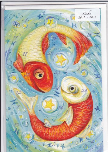 Adventskalenderkarte Sternzeichen Fische von Korsch
