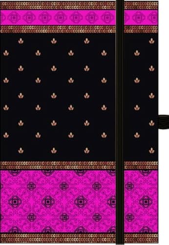Premium Notes Small Textile "Indian Sari-Pink": Notizbuch liniert/klein mit Textileinband von Korsch