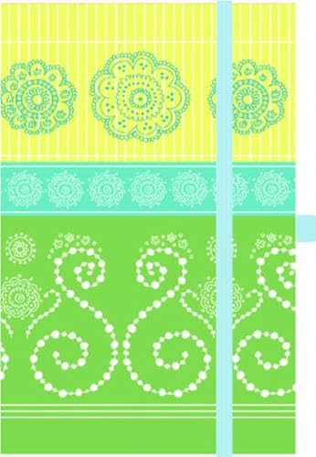 Premium Notes Small Textile "Morgenland-Grün": Notizbuch liniert/klein mit Textileinband von Korsch