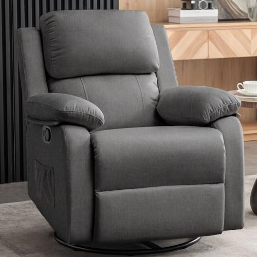 Korser Recliner Chair, 360 Swivel Rocker Chair for Adults, Small Rocking Recliner for Small Spaces, Padded Fabric Glider Recliner Nursery Chair with Side Pockets for Living Room, Nursery Korser Recliner Chair, 360 Swivel Rocker Chair for Adults, Small Rocking Recliner for Small Spaces, Padded Fabric Glider Recliner Nursery Chair with Side Pockets for Living Room, Nursery von Korser