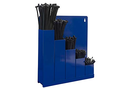 Kortpack Kabelbinder-Ordnungsbox, blau - mit 5 x 100 Kabelbinder verschiedene grossen im Farbe Schwarz. Incl 2 Schrauben und Plug von Kortpack