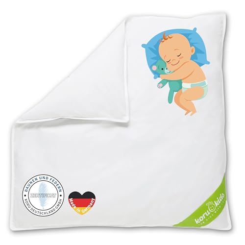 Koru Kids® Baby-Oberbett - 80 x 80 cm - Baby Daunendecke - allergikergeeignet - Füllmenge 200g von Koru Kids