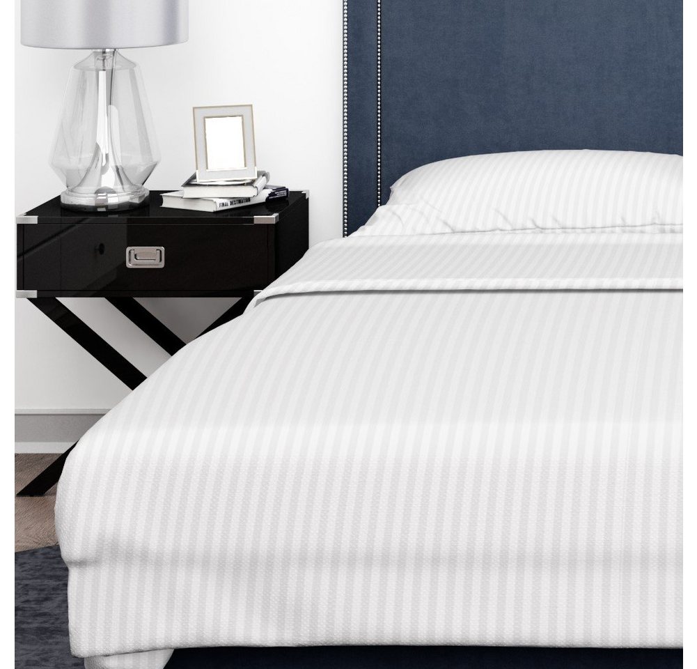 Bettbezug Classic, edle weiße Mako Satin Bettwäsche - 100% Baumwolle, Koru Style (2 St), Luxus Bettwäsche in Hotelqualität, edel, besonders weich und glatt von Koru Style