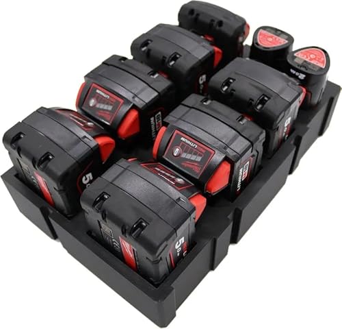 Milwaukkee packout insert Accu's / 6x 5.0 Ah / 1x 2.0 Ah / 2x 2.0 Ah HOOG von Kos Design