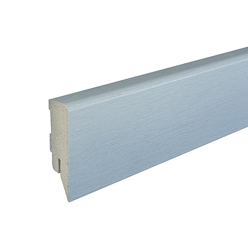 Kosche | Sockelleiste | Topline | MDF | 16 x 58 x 2500 mm | Silber | Fußleiste | Hochwertig | Robust | 2.5 Meter von Kosche