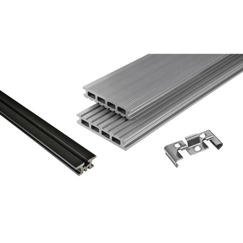 Kosche Terrassendielenpaket 'Kovalex' WPC grau 3000 x 2100 x 26 mm von Kosche